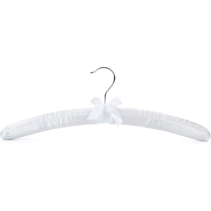 Amber Home 10-Piece 43cm White Satin Clothes Hangers, Soft Silk Hangers for T-Shirt, Shirt, Coat, Dress, Tank Top, Wedding Dress, Sweater with Swivel Hook