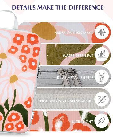 Органайзери для валізи Gonex (4 шт.) - набір кубиків для пакування, колір помаранчевий з квітковим принтом