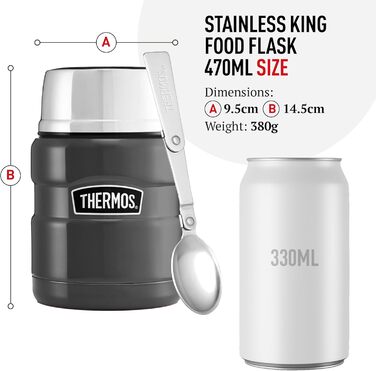 Термос King Thermoskanne / Thermosflasche для їжі, 0.47 л, нержавіюча сталь, Червоний (Cranberry Red)