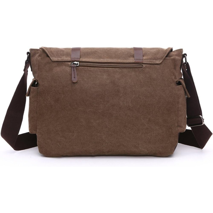 Чоловіча нагрудна сумка OSMIE 16 л, канвас, для ноутбука, сумка-месенджер чорна (L, L-кавовий)