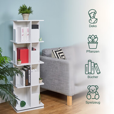 Книжкова шафа Relaxdays біла поворотна