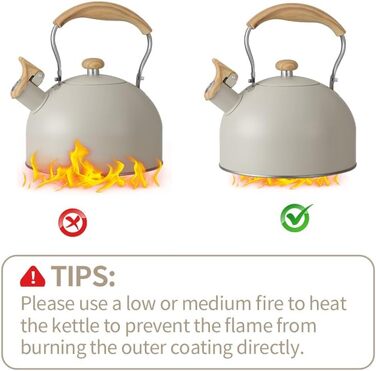 Чайник Teekessel 2.7л з дерев'яною ручкою, гучний свисток, нержавіюча сталь, антикорозійний, для всіх плит (2.5л)