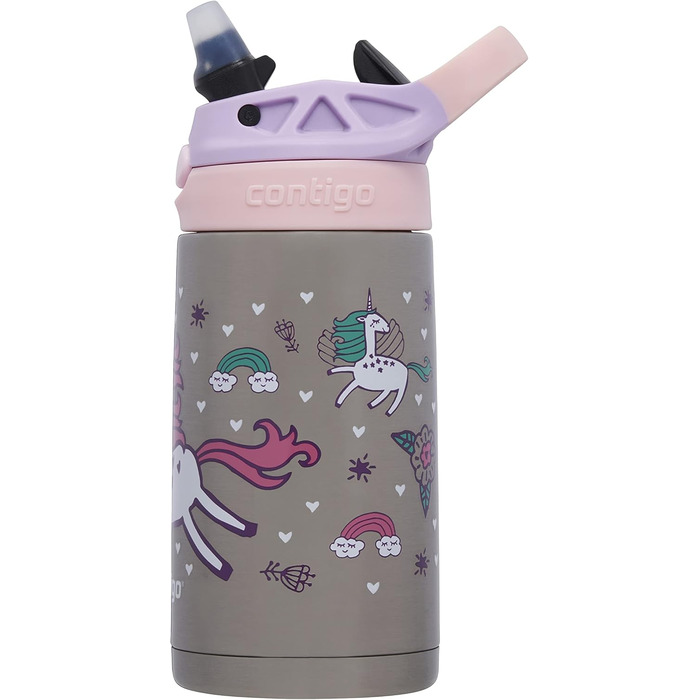 Contigo Kinder Trinkflasche Easy Clean Autospout with Straw, BPA-free durable water bottle, 100% leak-proof, easy to clean, ideal for daycare, kindergarten, school and sports, 420 ml