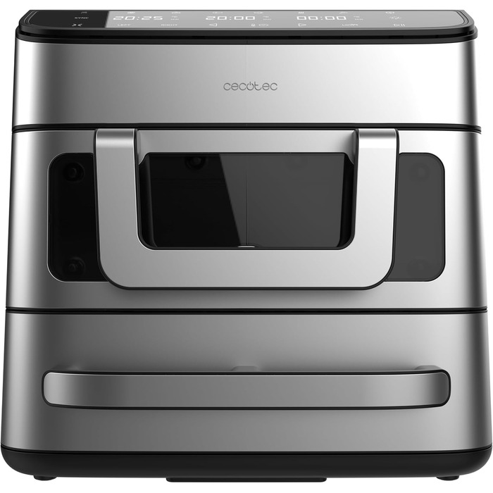 Фритюрниця Cecotec Cecofry DuoLevel 10000: 10 л, 2 контейнери, вертикальний дизайн, сенсорний екран, нержавіюча сталь