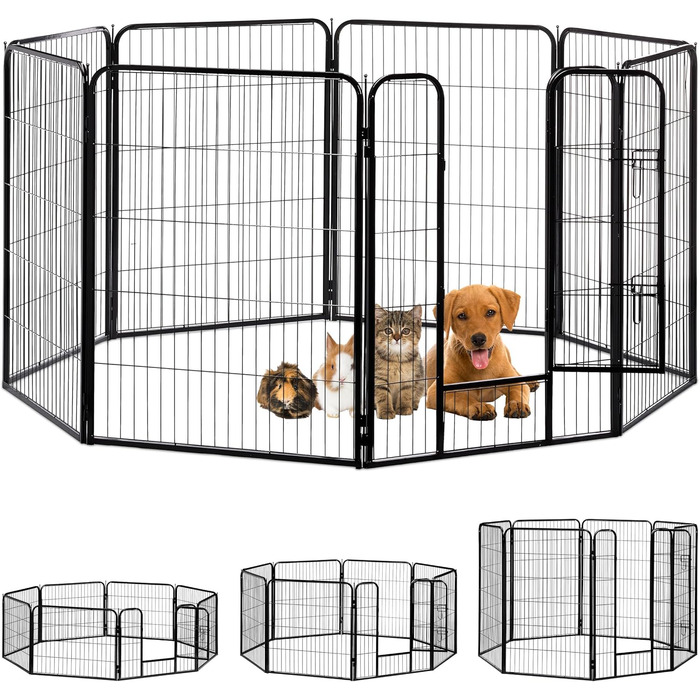 Вольєр для цуценят Relaxdays: чорний, XL, 100 x 76,5 x 235 см