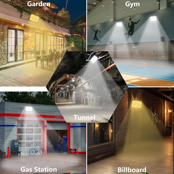 300W LED Floodlight Outdoor, IP65 Waterproof Outdoor Floodlight LED Spot 30000LM Spotlight Floodlight, Outdoor Floodlight for Backyard, Garden, Workshop, Yard, Driveway, Doors, Garage, Hallway