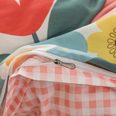 Бетінгова постільна білизна Bunt Blumen 100x135/40x60 - бавовна, квітковий принт, рожево-біла, для дітей