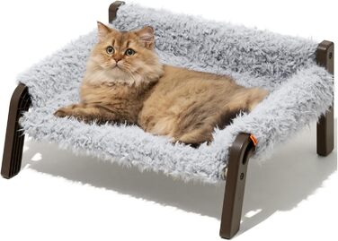 MEWOOFUN Dog Sofa Dog Bed Elevated No Dogs – Dog Beds for No and medium-sized Dogs with Non-Slip Bottom, Breathable Woven Bed with Removable, Cat Sofa 61 x 53 x 28 cm, (L, Grey)