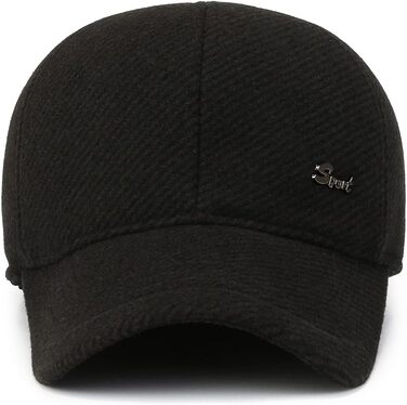 Чоловіча кепка-шапка на зиму, 57-61 см (чорний)