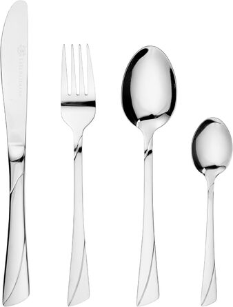 Karl Hausmann 72-Piece Stainless Steel Cutlery Set for 12 People - Dishwasher Safe Silverware Set with Case