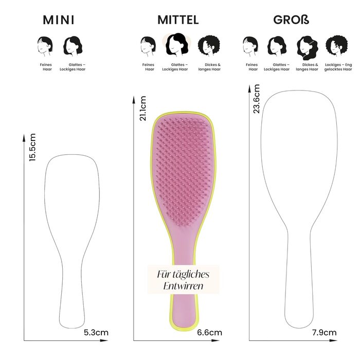 Тізер Тангл Ultimate Detangler – Щітка для волосся для мокрого та сухого волосся. Розплутує всі типи волосся, зменшує пошкодження та видаляє ковтуни. Чорний (Hyper Yellow & Rosebud)