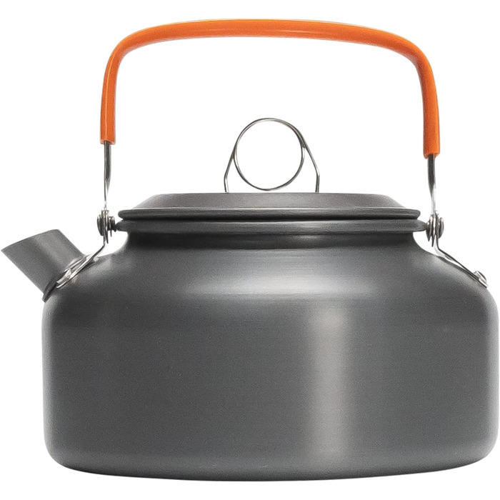 Набір кухонного посуду Grafner Premium Camping 11-ти частинний: стабільний алюміній з антипригарним покриттям, компактний, з розкладними ручками. Ідеально для кемпінгу, пікніків та подорожей на авто. Включає котел, сковорідку, чайник та інше.