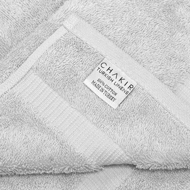 Набір розкішних рушників Chakir Turkish Linens з турецької бавовни, готельна якість, 6 предметів (2 великі, 2 середні, 2 маленькі), сріблясто-сірий