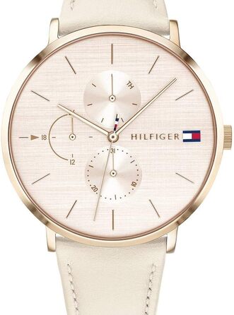 Годинник Tommy Hilfiger для жінок: кварцовий, з 3 додатковими циферблатами, водостійкий (3ATM), з ремінком з шкіри або нержавіючої сталі (браслет/сітка), рожеве золото