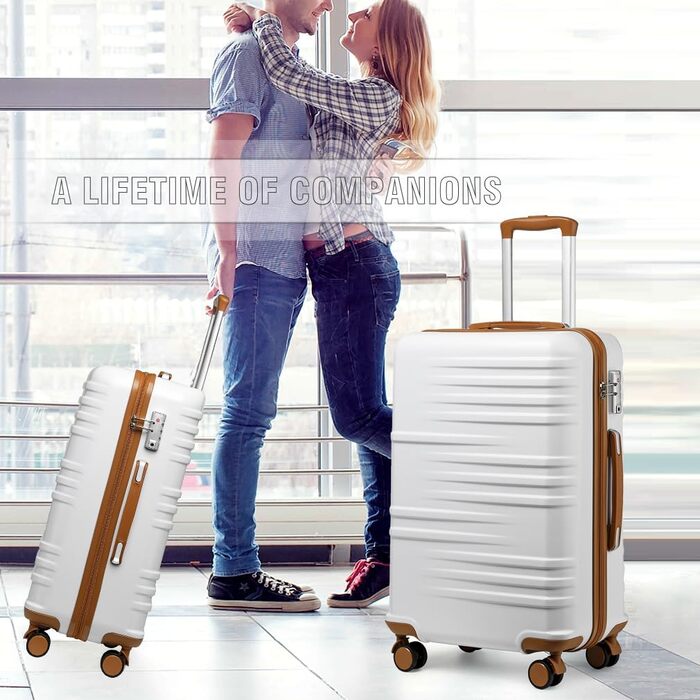 Чемодан British Traveller з ABS+PC корпусом: міцний та стильний, 54 x 36.5 x 21.5 см, білий