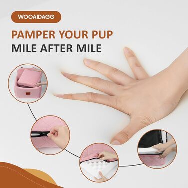 Автокрісло для собак середніх порід, переноска для тварин у машину з кріпленням ременем безпеки, знімна та пральна, регульовані ремені, 3 ремені (Чорний) (Рожевий, М)