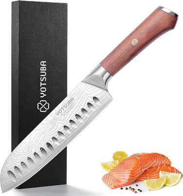 Професійний кухонний ніж Santoku 18 см з японської нержавіючої сталі з високим вмістом вуглецю, ергономічна ручка, для дому та ресторану