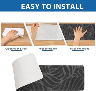 GOYLSER Non-Slip Stair Treads for Wood Stairs - 15 Piece Set (76x20cm) - Felt Self-Adhesive Indoor Stair Mats