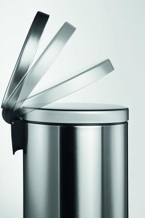 Педальний відро для сміття Durable 12 л металеве кругле, нержавіюча сталь, з автоматичним закриттям та знімним відром