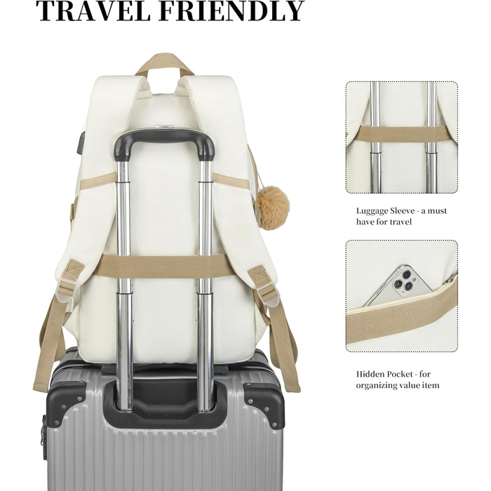 Шкільний рюкзак YAMTION для підлітків, 15.6 дюймів, для ноутбука, для старшої школи, коледжу, милий (Хакі, 15.6 дюймів)