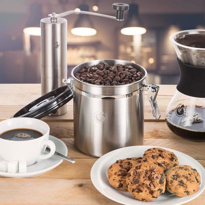 Контейнер для кави та чаю Vakuum з герметичним кришкою, 1900 мл / 900 мл