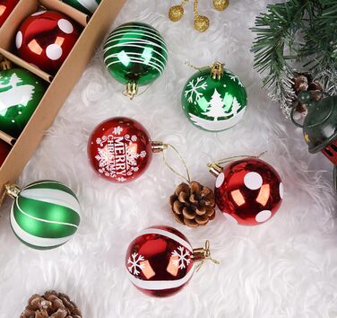 Набір ялинкових прикрас - 30 кульок 6см, пластик, темно-синій та білий, для ялинки