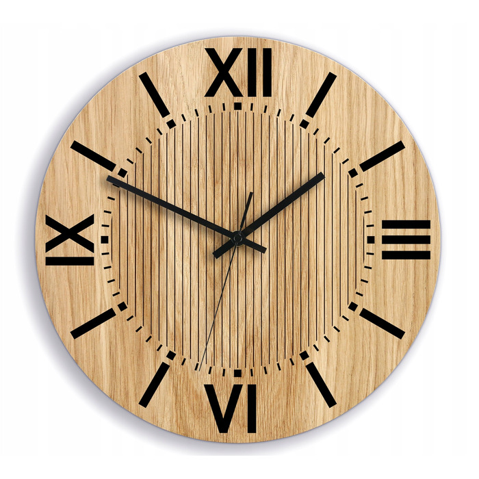 Настінний годинник ModernClock бежевий, чорний, 33,5 см