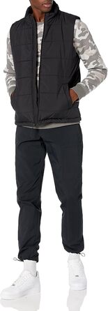 Чоловіча жилетка Amazon Essentials з утеплювачем та флісовою підкладкою, чорна