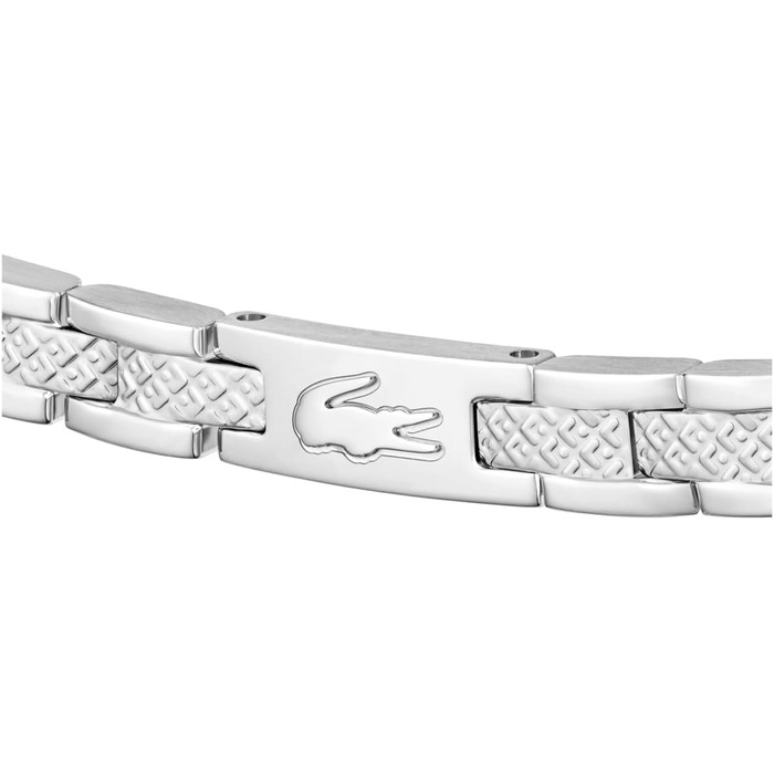 Браслет Lacoste MetroPole з застібкою-кнебелем, візерунок petit piqué, срібло (01), для жінок