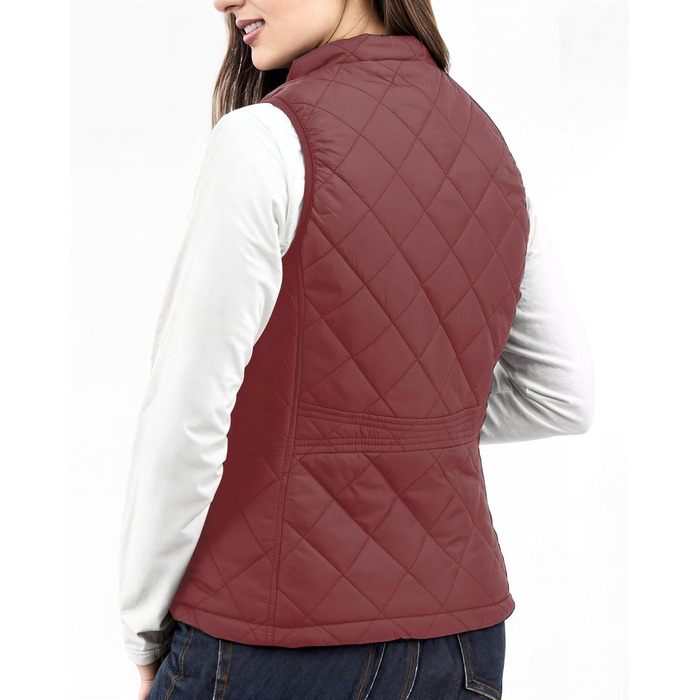 Жіноча пуховик NY Thread Pufferwete: легкий, з коміром, утеплений, на блискавці, чорний (L, Бордовий)