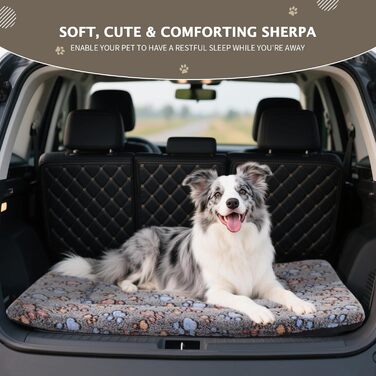 Ортопедичний лежак для собак BVAGSS, миючий килимок, плюшеве ліжко для собак. М'який та теплий лежак для собак маленьких, середніх та великих порід, неслизьке дно. Розмір 60x45 см, колір Кофе Paw. Модель XH083