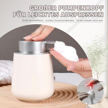 Дозатор для миючого засобу BosilunLife 350 мл, наповнюваний, великий насос, стильний, неслизький, BPA-free для кухні та ванної кімнати