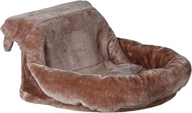 TRIXIE Radiator Snuggle Sack for Cats - Short-Haired Plush - Reversible Cushion - Stable Metal Frame - Adjustable Bracket - 43140 (L 46 x W 11 x H 33 cm, Brown)