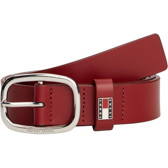 Жіночий шкіряний ремінь Tommy Jeans Oval Red (Rustic Cherry)