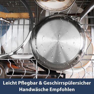 Сковорода з нержавіючої сталі з антипригарним покриттям Creamic, 26 см, для здорового харчування, сумісна з плитами Induktion, електричними та газовими