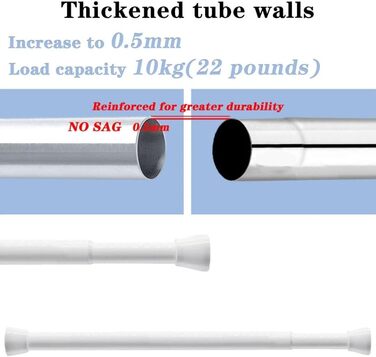 Держак для душу без свердління, штанга для душу з нержавіючої сталі, регульована, 85-160 см, чорний