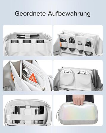Inateck Electronics Case, Water-Resistant Accessory Bag, USB Cable Gadget Organizer Bag, Travel-Friendly
