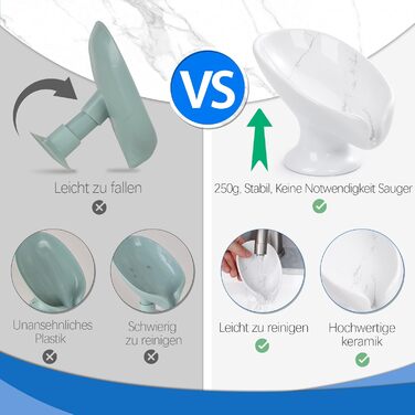 Керамічна мильниця Umlaca, мильниця для душу, підставка для мила, самозливна, листяна форма, вінтаж, для кухні, ванної кімнати, душа, білий мармур, сірий мармур