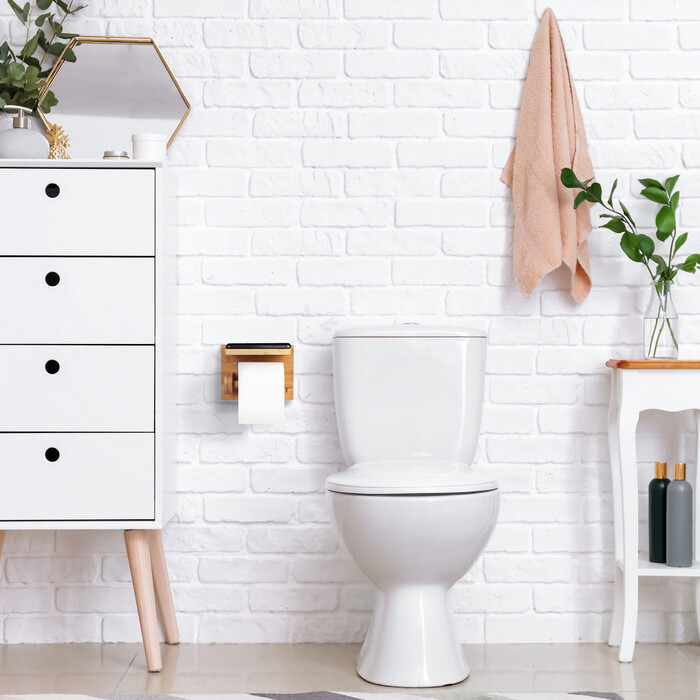Relaxdays Bamboo Toilet Paper Holder with Storage Shelf