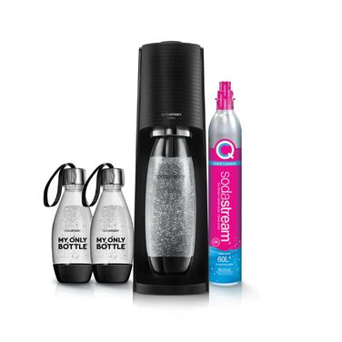 SodaStream Set: Газована вода вдома – машина для газування, циліндр CO2 60л, пляшка FUSE 1л, 2 пляшки My Only Bottle 0.5л, чорний колір