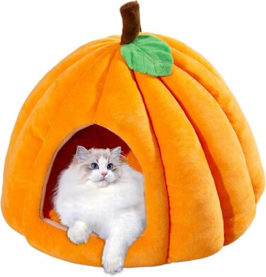Кігтечка-будиночок для котів на Хелловін, форма гарбуза, тепла та м'яка (L)
