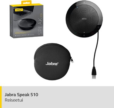 Jabra Speak 510: Портативна Bluetooth колонка для конференцій, чорна. Підключення до ноутбука, смартфона, планшета через USB