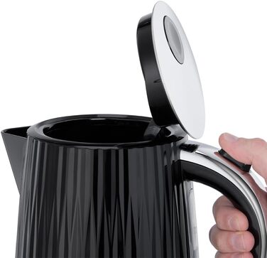 Russell Hobbs Kettle [1.7L 2400W] Eden White, Stainless Steel Accents (Removable Scale Filter, Push-Button Lid Opening, Water Level Indicator, Illuminated Switch, BPA Free) Teapot 27360-70 (Black)