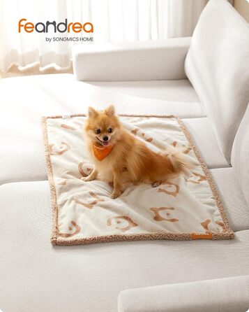 Водонепроникний коврик для собак Feandrea, Sherpa Fleece, 152 x 127 см, XL, для собак та котів, захист дивану, машинне прання, бежевий