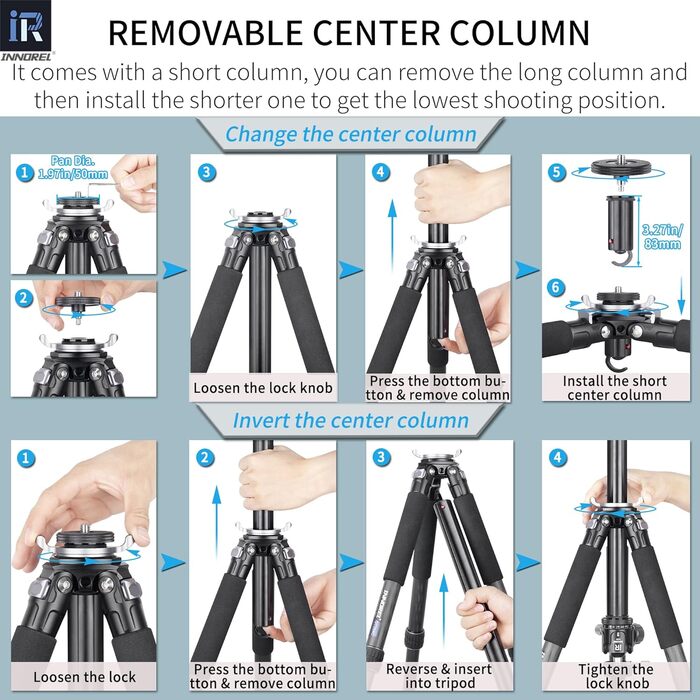 Професійний компактний карбоновий штатив INNOREL GT284C для DSLR-камер з кулею, максимальне навантаження 25 кг