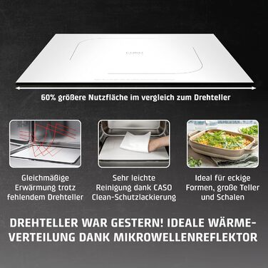 Мікрохвильова піч CASO MG 20 Ecostyle Ceramic з грилем, 25 літрів, дизайн, Testsieger Haus & Garten Test, CASOTEK дно