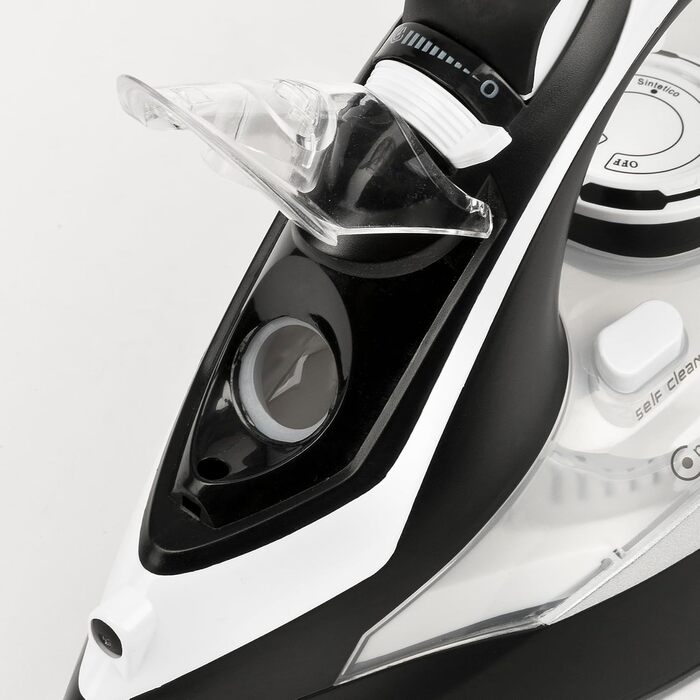 Праска відпарювач Ferrari Ermes G40021: 2500 Вт, керамічна підошва, 340 cc, 150 г/хв, самоочищення, захист від накипу та протікання, 51 мікроотвір, білий/чорний/сірий