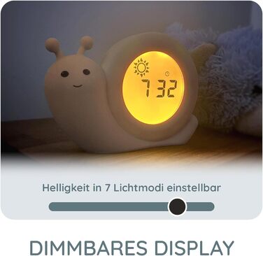 Alecto BC110BE SIMON - Educational Alarm Clock for Children - Sleep Trainer for Children - Night Light - Learning to Sleep and Wake Up with LED Children's Alarm Clock - Taupe