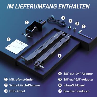 Кріплення для мікрофона TONOR RGB T90LP з підсвічуванням, для стрімінгу та студії