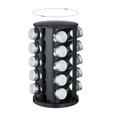Relaxdays Stainless Steel Spice Carousel with 20 Jars